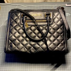 Michael Kors Selma Quilted Black Leather Bag
